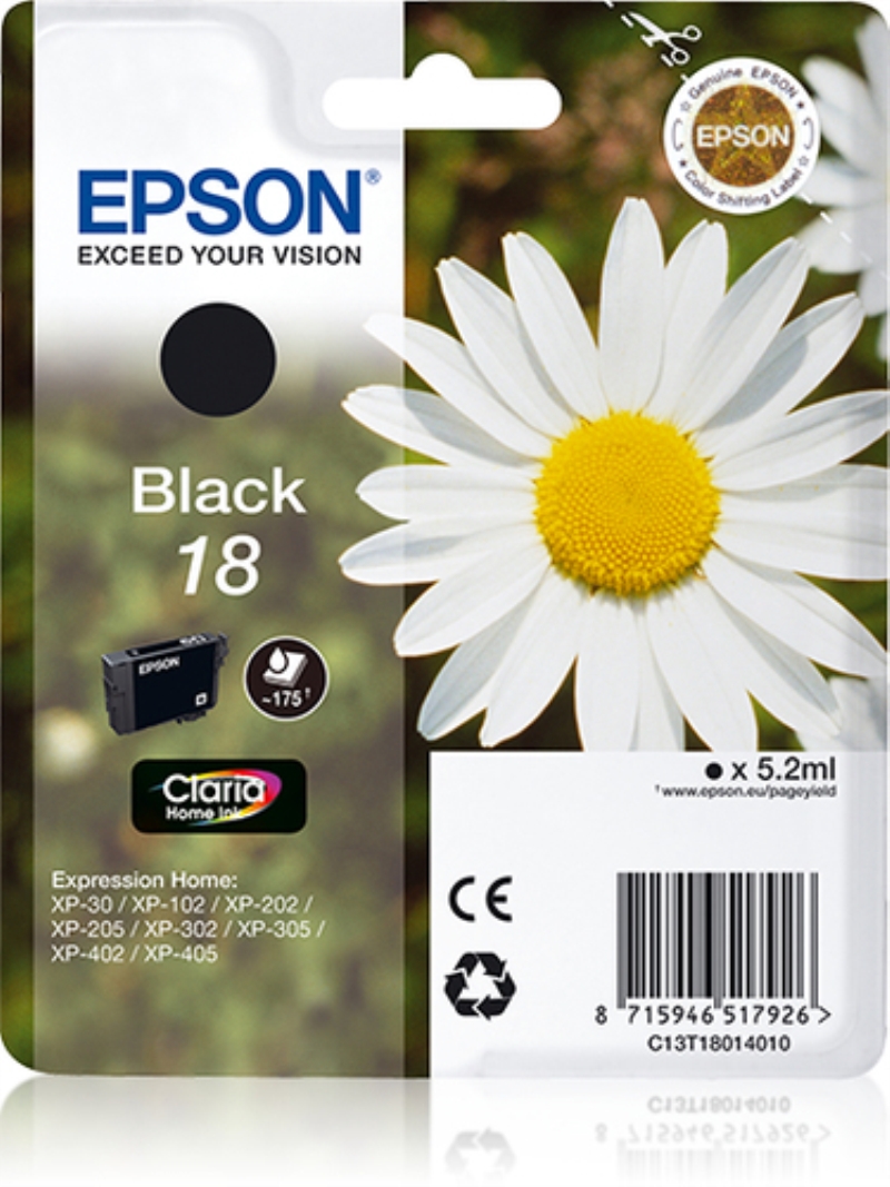 EPSON Cartuccia originale Epson T1801 margherita nero